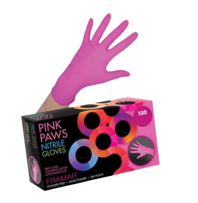 FRAMAR PINK PAWS GUANTES DE NITRILO 100 UDS. TALLA M